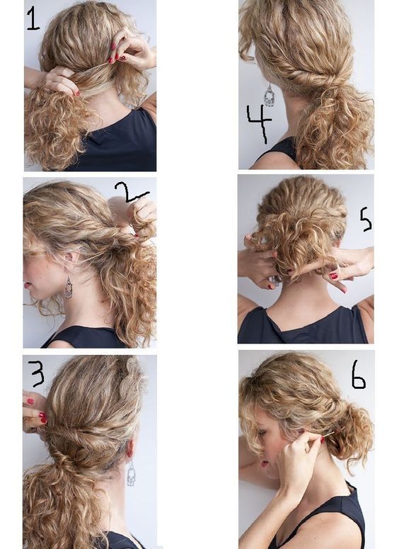 25+ Cute Hairstyles for Curly Hair | Stylish Collection by Creative Khadija Curly Hair Step By Step, Easy Hairstyles For Curly Hair, Quick Curly Hairstyles, Hair Step By Step, Messy Curly Hair, Medium Length Curly Hair, Curly Updo, Curly Hair Updo, Medium Curly Hair Styles