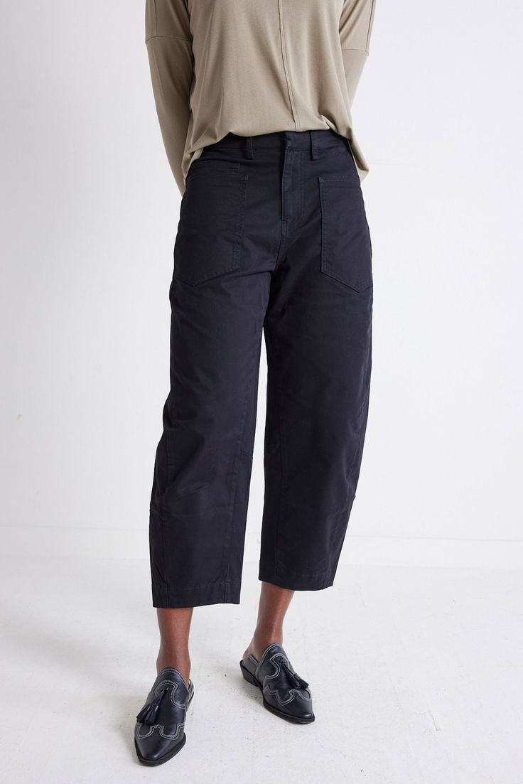 The Slouchy Soft Twill Pants Effortless Straight Leg Pants For Fall, Utility Wide Leg Bottoms With Relaxed Fit, Relaxed Wide Leg Parachute Pants With Pockets, Effortless Everyday Bottoms For Fall, Relaxed Cotton Pants With Side Pockets, Relaxed Fall Pants With Pockets, Effortless Relaxed Fit Straight Leg Pants, Relaxed Pants With Pockets For Elevated Casual Look, Everyday Cotton Wide Leg Pants For Fall