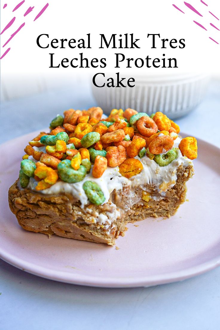 High protein low sugar single serving "tres" leches cake using koia cereal milk, nuzest pea protein and magic spoon cereal. Spoon Cake Recipe, Cereal Desserts, Magic Spoon Cereal, Magic Spoon, Spoon Cake, Tres Leches Cake Recipe, Leches Cake, Protein Cake, Cereal Milk