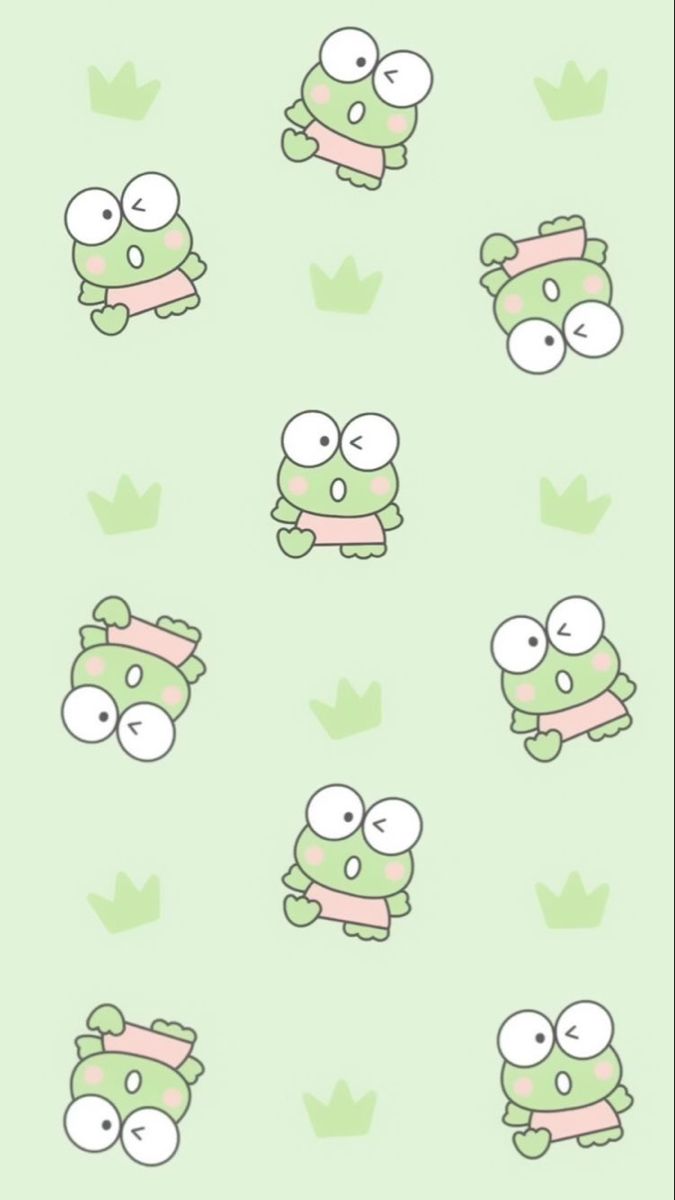 some green and pink cartoon characters on a light green background