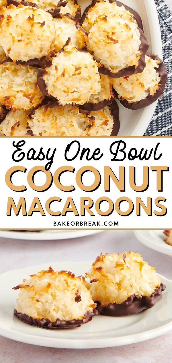 easy one bowl coconut macaroons on a white plate