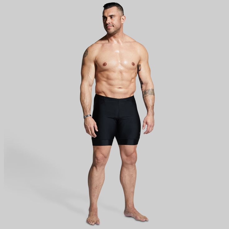 Designed for performance swim, the Men’s Swim Jammer is made from a stretchy, quick-drying fabric that reduces drag during laps in the pool or along the shoreline. With their compression-like fit, they can double as lightweight running shorts or be layered underneath your favorite loose-fitting pair of shorts for extra coverage during high-intensity HIIT sessions. Compression Swim Trunks With Moisture-wicking, Jammers Swim, Compression Swim Trunks With Built-in Shorts, Black Swimming Shorts With Built-in Liner, Black Moisture-wicking Swimming Shorts, Hiit Session, Compression Bra, Compression Shorts, In The Pool