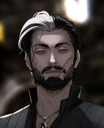 an animated image of a man with a beard