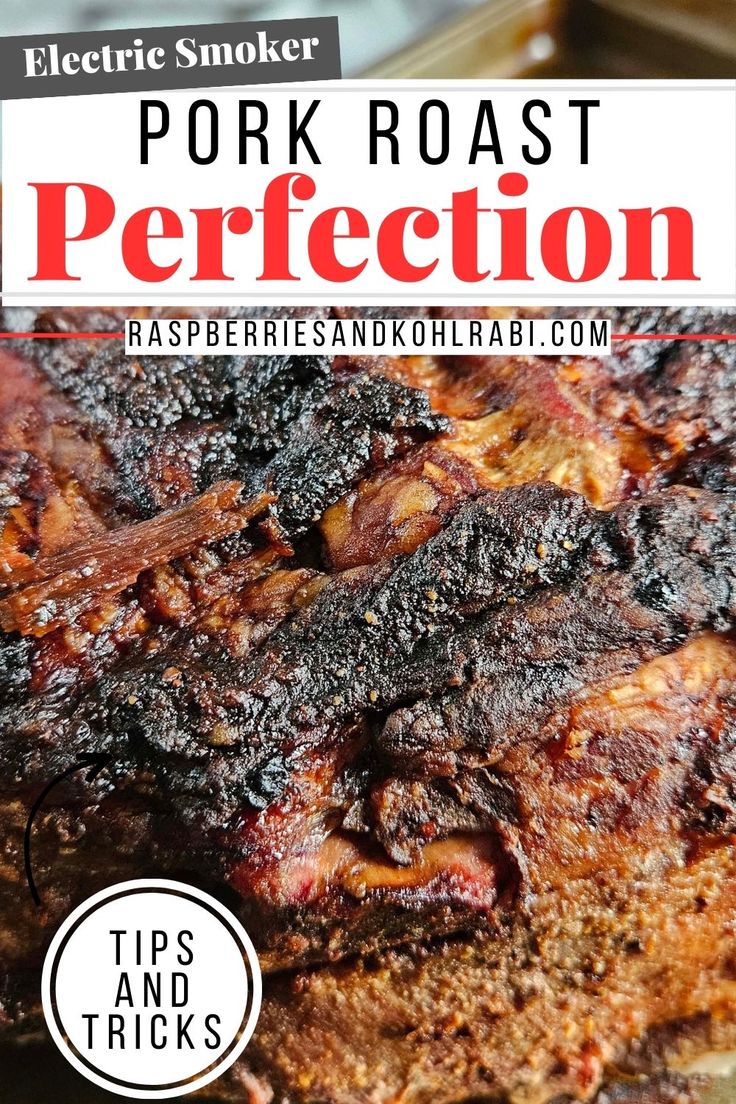 Close up of a smoked pork roast Pork Roast On Smoker, Smoked Bone In Pork Roast, Smoked Pork Roast Recipes Smokers, Traeger Pork Roast, Smoked Pork Sirloin Roast, Pork Roast Smoker, Smoked Pork Butts On Electric Smoker, Pork Roast Smoker Recipes, Smoked Pork Shoulder In Electric Smoker