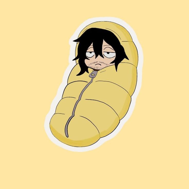 an image of a cartoon character in a sleeping bag