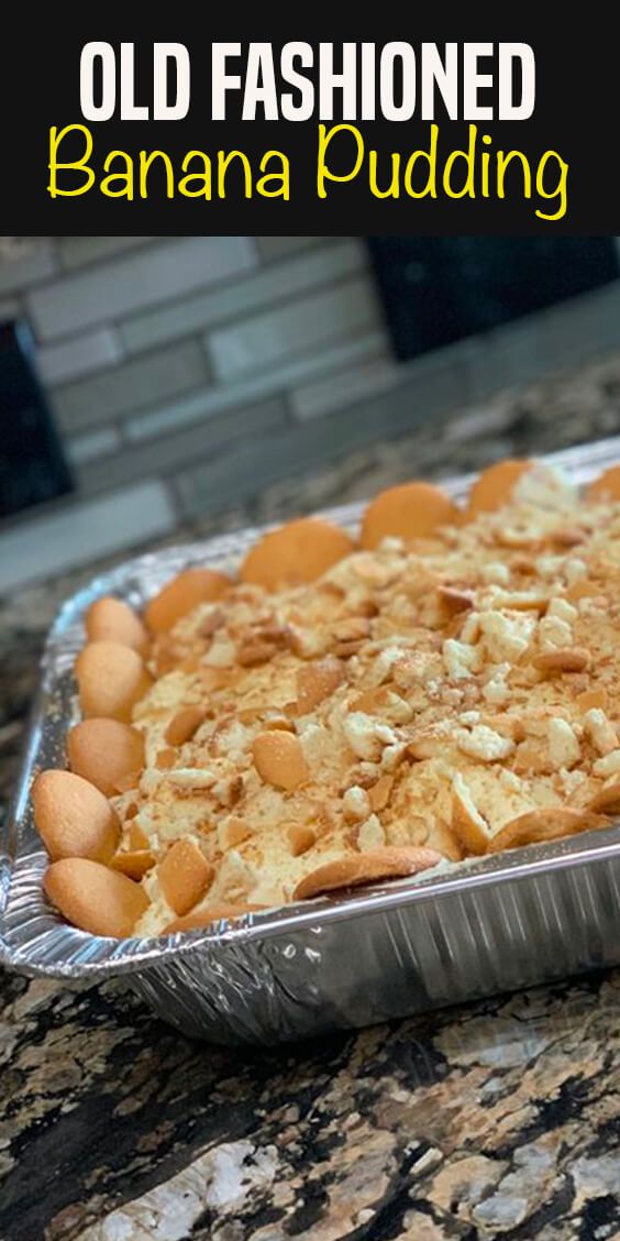 an old fashioned banana pudding sitting on top of a counter