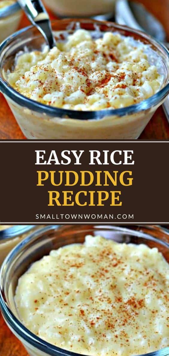 two bowls filled with pudding and topped with cinnamon sprinkles, on top of a wooden table