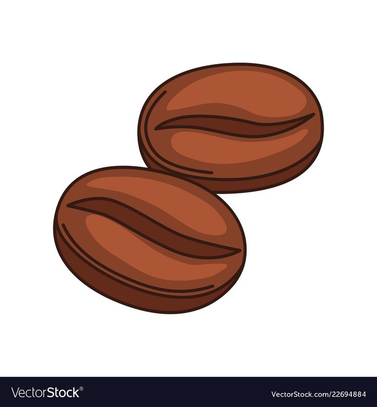 two coffee beans on white background