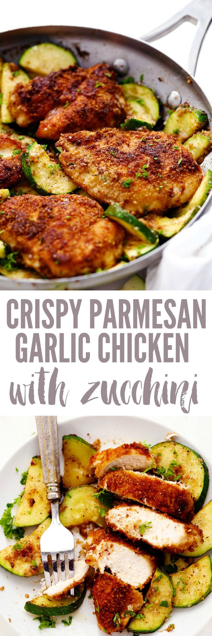 crispy parmesan garlic chicken with zucchini is an easy dinner recipe