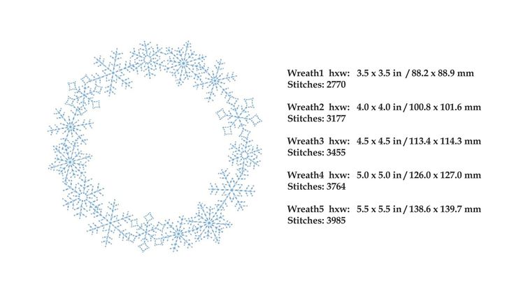 the snowflakes are arranged in a circle on a white background with text below