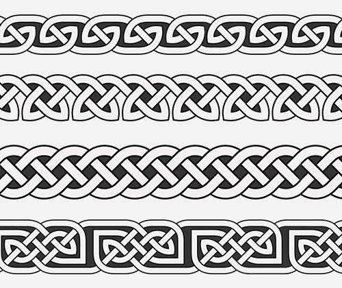 a set of four different types of celtic designs