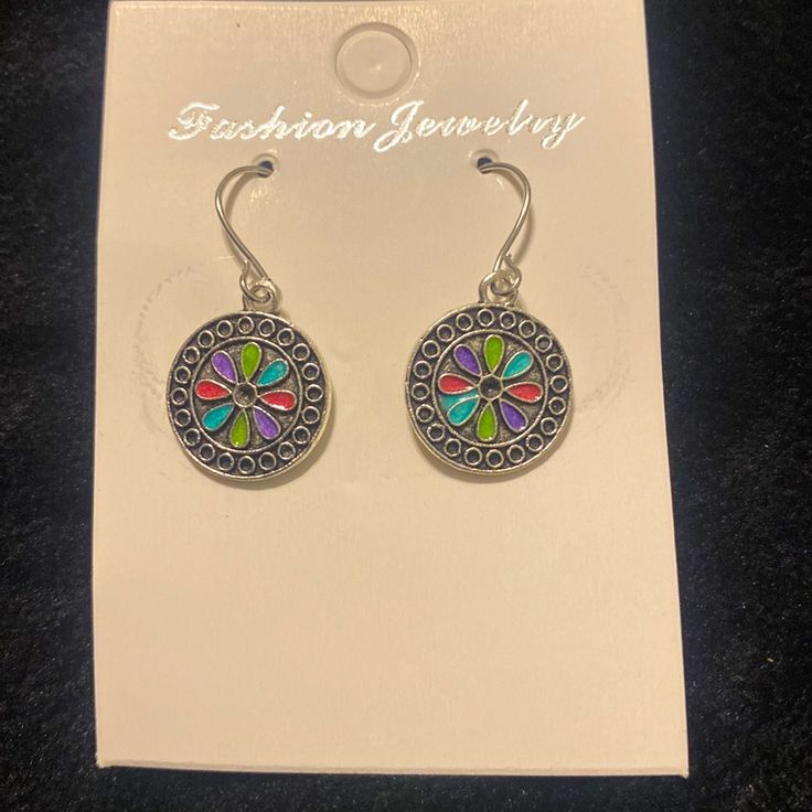 3/10$ Beautiful Multicolored Flower Earrings. Retro Multicolor Drop Earrings, Multicolor Nickel-free Retro Jewelry, Retro Multicolor Nickel-free Jewelry, Colorful Earrings As Spring Gift, Nickel Free Flower Earrings For Summer, Colorful Spring Earrings As Gift, Colorful Spring Earrings For Gifts, Colorful Spring Earrings For Gift, Colorful Spring Gift Earrings