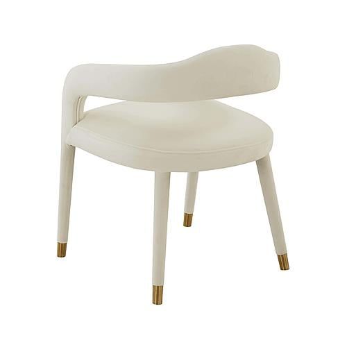 a white chair with gold legs on a white background