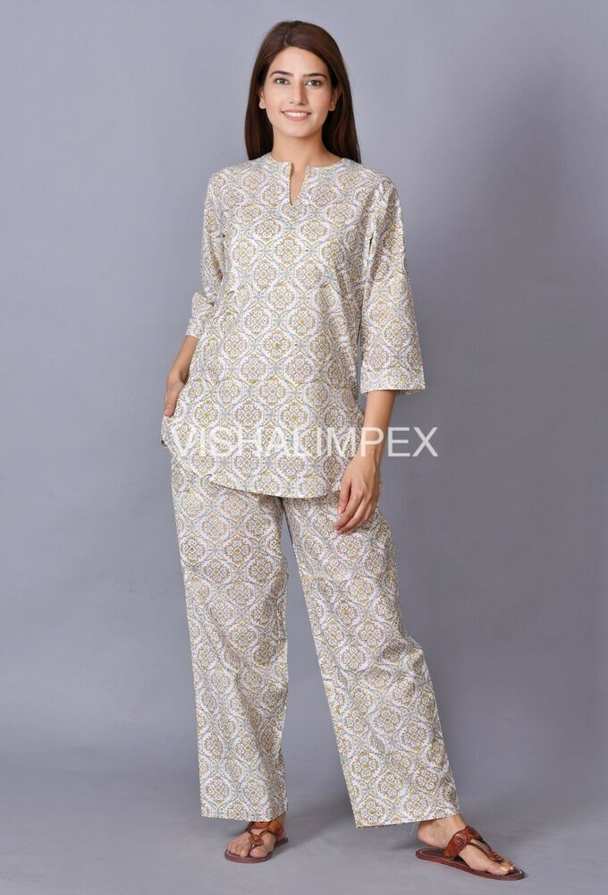 Night Suit Design, Cotton Night Suits For Women, Night Suits Pajama Set, Night Suit For Women, Cotton Night Dress, Trendy Outfits Indian, Cold Shoulder Tops, Simple Kurta Designs, Stylish Short Dresses