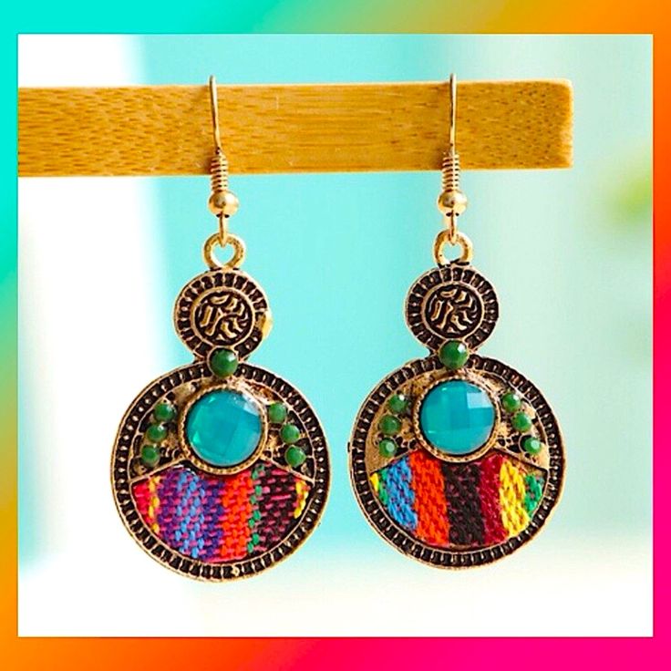 New! Retro Round Fabric Ethnic Earrings! This Are Stunning In Person. Brightly Colored! Last Photo Shows All The Colors Listed In My Closet. Main Stone- Gemstones Metal- Alloy Closure- Hook Style- Drop / Dangle Color- Multi Colored These Are Simply Beautiful Earrings! They Match Any Outfit! Thank You For Stopping By! Bundles Welcome! Bohemian Beaded Earrings With Latkans For Summer, Colorful Bohemian Round Beaded Earrings, Bohemian Beaded Earrings For Party, Bohemian Drop Earrings With Colorful Design, Bohemian Round Beaded Earrings For Festivals, Bohemian Colorful Drop Earrings, Bohemian Multicolor Latkans Earrings, Festive Bohemian Round Beaded Earrings, Bohemian Summer Jewelry For Festive Occasion