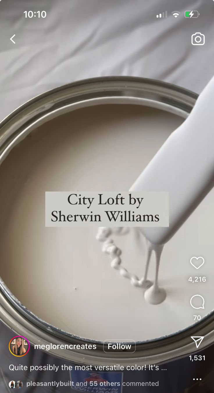 a close up of a paint can with the words city loft by sherylin williams on it