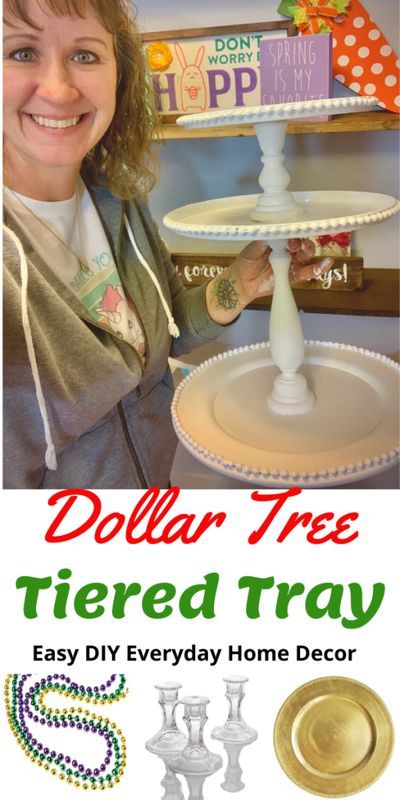 the dollar tree tiered tray is an easy diy everyday home decor project