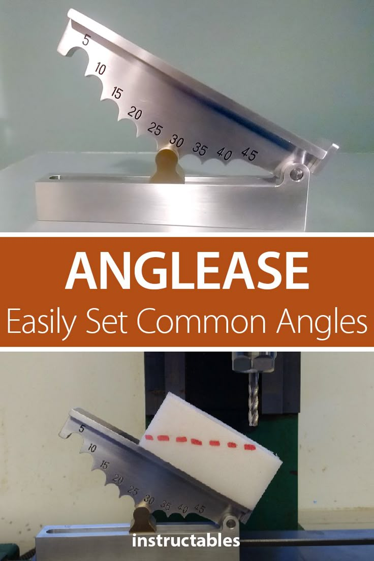 an angle measuring machine with the words angles and easy set common angles on it's side