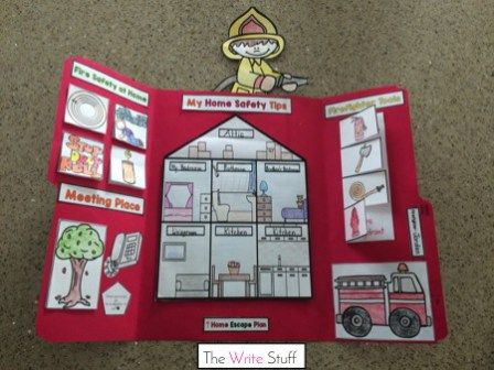 a cut out of a fire station with the words my house safety tips on it