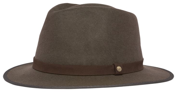 The Sunday Afternoons Jasper Hat brings a rugged yet refined presence for the urbane outdoorsman. Timeless wool felt is as handsome now as it was decades ago, and this wool fedora adds a grosgrain-finished brim and classic hatband for understated style. The interior sweatband and adjustable sizing provide all-day comfort and wearability. Outdoors, indoors, dressed up or down. 2-1/4" brim. Imported.   100% wool felt  UPF 50+ sun protection  Grosgrain brim detail  Leatherette hatband  Comfort swea Brown Military Brimmed Hat, Classic Six-panel Outdoor Hat, Brown Military Hat With Curved Brim, Outdoor Wool Fedora Hat, Wool Fedora Felt Hat For Outdoor, Outdoor Wool Fedora Felt Hat, Fall Six-panel Hat For Outdoor, Military Style Brown Hat With Curved Brim, Fall Six-panel Outdoor Hat