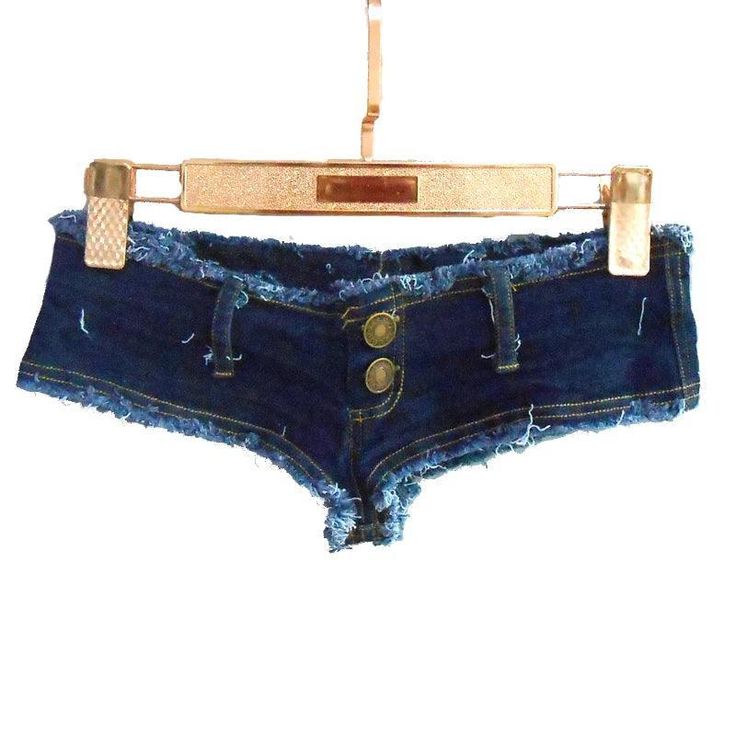 Low Waist Blue Denim Booty Shorts - SHExFAB