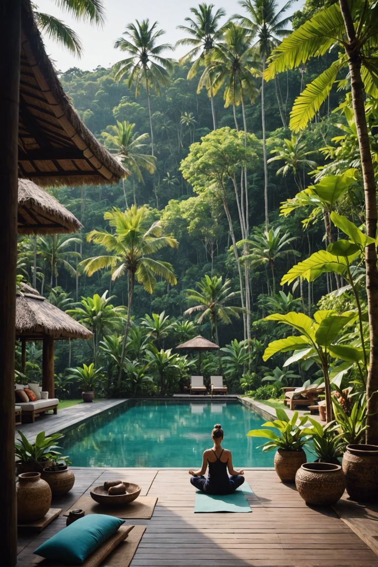 Serenity in Bali: Finding Peace at Top Yoga Retreats Bali Yoga Retreat, Bali Yoga, Voyage Bali, Manifesting Vision Board, Life Vision Board, Rice Terraces, Bali Travel, Yoga Retreat, Walking In Nature