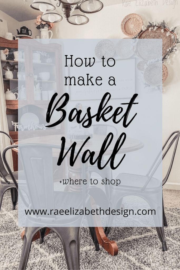 a dining room table and chairs with the words how to make a basket wall where to shop