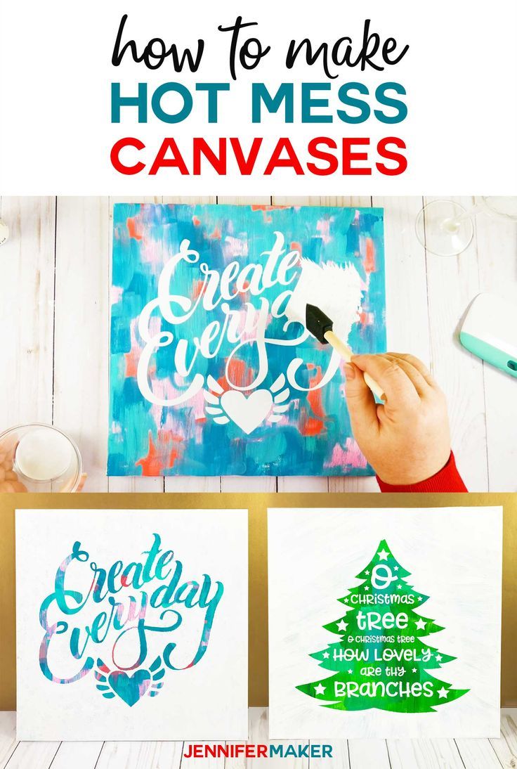 how to make hot mess canvases with crayons and watercolors for christmas