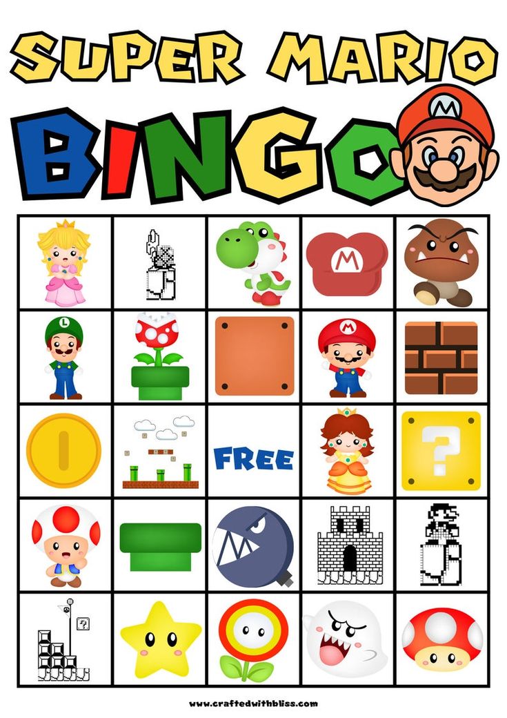 the super mario bingo game is shown in this image