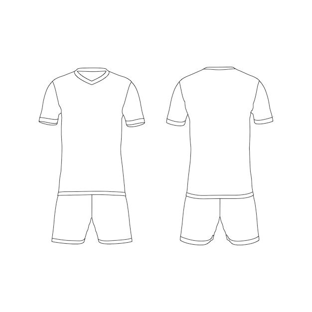 the front and back view of a soccer jersey, shorts and socks on a white background