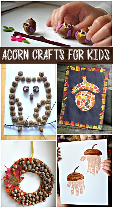 some crafts for kids that are made with acorns