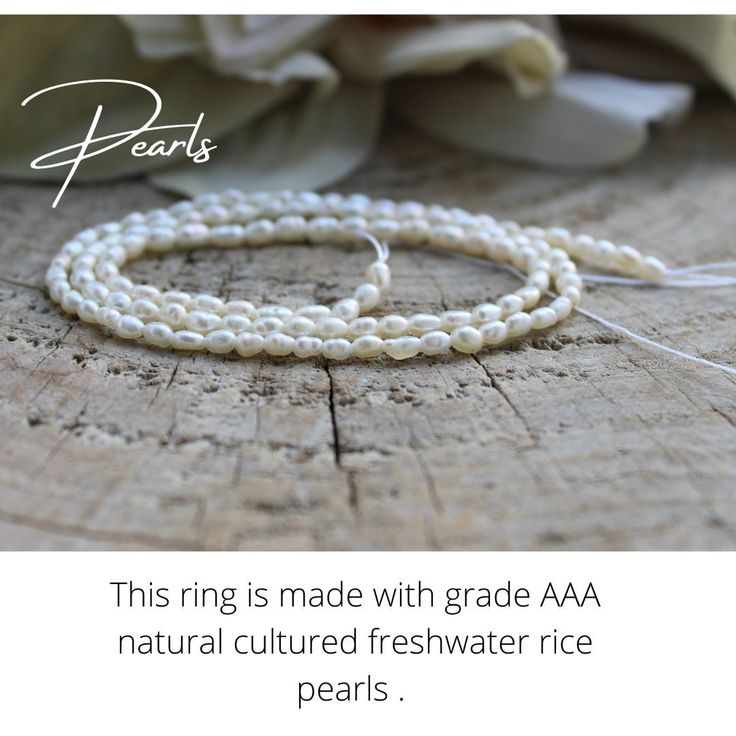 This little chain ring offers a fresh take on a traditional band ring. It is also very lightweight and comfortable to wear.  D E T A I L S *Made with AAA grade cultured freshwater rice pearls. These are very small measuring between 2- 4mm x 1.5mm. *Choose between a 14k gold filled, rose gold filled or sterling silver chain. *Gold fill is a wonderful alternative to gold and unlike gold plating does not rub off. *Choose the size you prefer from the drop down menu.  *Ring comes with a matching crystal information card and is ready for gifting. S I Z I N G * H E L P:  The the most accurate way to determine your ring size is to be professionally measured by a jeweller.  There are also several at-home sizing tools and tips to help find your ring size. The MOST COMMON RING SIZES for women are siz Dainty White Hypoallergenic Pearl Ring, Dainty Wedding Pearl Ring With Pearl Chain, Dainty Adjustable Hypoallergenic Pearl Ring, Dainty Pearl Ring With Round Beads, Adjustable White Pearl Ring With Pearl Charm, Freshwater Pearl Ring, Gold Filled Ring, Chain Ring, Minimalist Rings