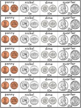 money worksheet for kids to practice counting and matching coins in order to learn how to count them