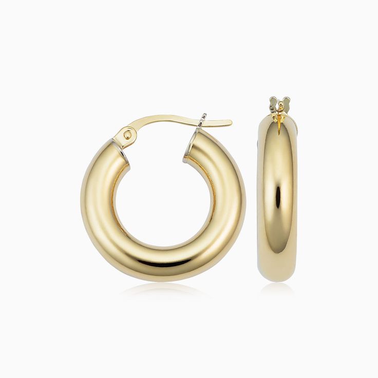 Everything Bold Midi Hoops Karat Sizes, Everyday Jewelry Gold, Petite Necklace, Bold Necklace, Elegant Bracelet, Evil Eye Pendant, Solid Gold Jewelry, Domed Ring, Yellow Gold Chain