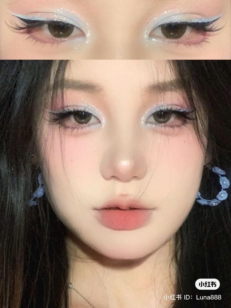 Xiaohongshu soft chinese makeup style aesthetic douyin Makeup Layout, Monolid Makeup, Chinese Makeup, Doll Eye Makeup, Korean Eye Makeup, Makeup Accesories, Ulzzang Makeup, Ethereal Makeup, Pinterest Makeup