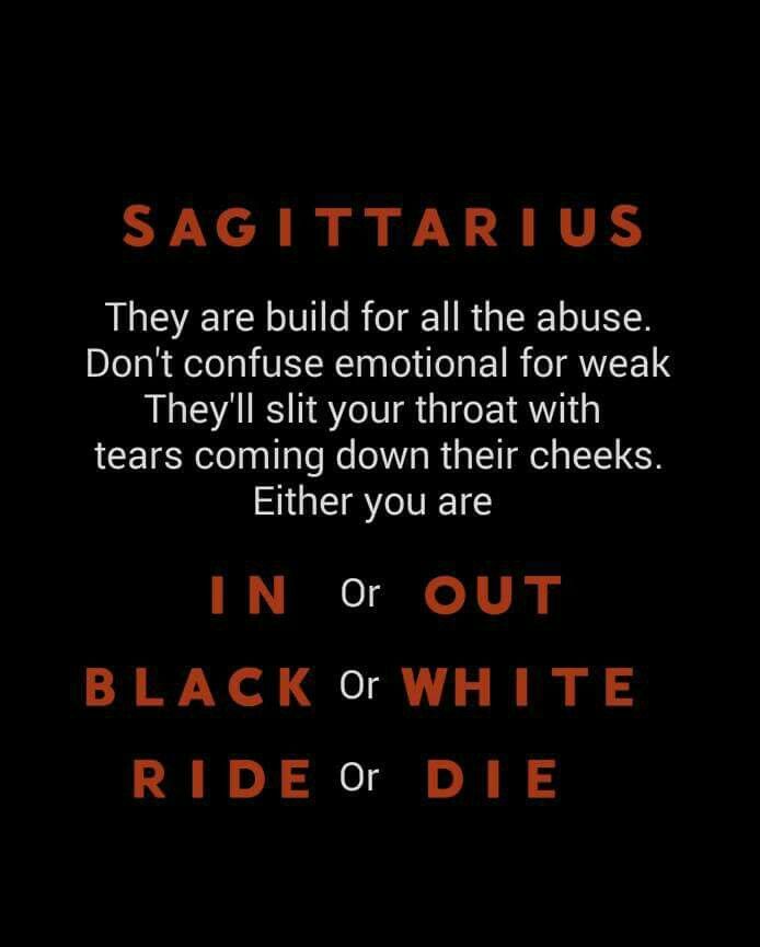 an orange and black poster with the words sagittarius