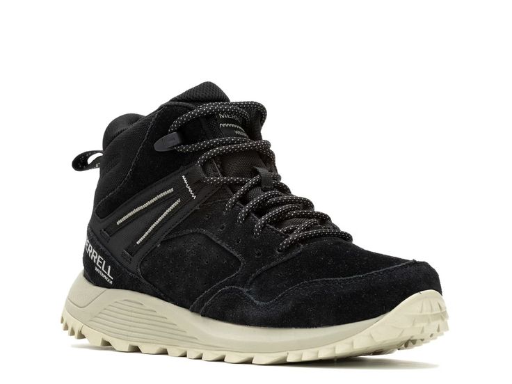 Merrell Wildwood Mid Sneaker Boot - Free Shipping | DSW Waterproof Mid-top Walking Boots, Fall High-top Waterproof Hiking Boots, Sporty Mid-top Walking Boots, Ankle-high Waterproof Hiking Boots, Low-top Black Waterproof Boots For Adventure, Black Low-top Waterproof Boots For Adventure, Ankle-high Waterproof Boots With Vibram Sole For Hiking, Sporty Ankle-high Waterproof Boots For Walking, Black Ankle Hiking Boots For Outdoor Work