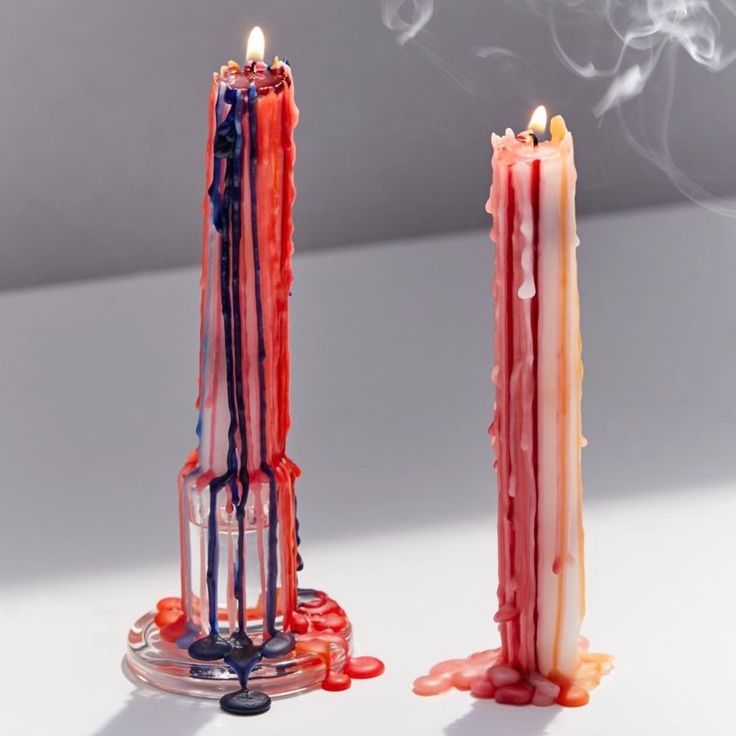 Details: ****Same Day Shipping If Ordered Before 4pm Est*** Color Everywhere With These Drip-Wax Candlesticks. Unscented Candles Features Layers Of Colored Wax For A Vivid Effect When Melting. Content + Care - Set Of 2 - Soy Wax - Imported Size - 12-14 Hr Burn Time - Dimensions: 12"H *Smoke & Pet Free Environment* Color Drip Candles, Decor Eclectic, Dripping Candles, Buy Candles, Maximalism, Taper Candles, Thanksgiving Gifts, Colorful Decor, Taper Candle