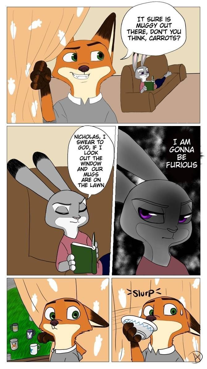 a comic strip with an image of a fox and rabbit