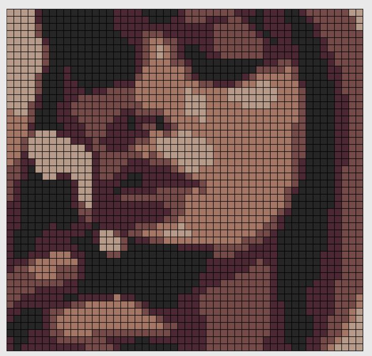 a close up of a person's face made out of pixellated squares and pixels