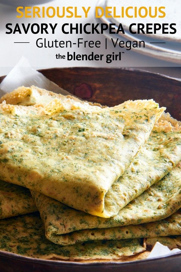 there is a plate that has some crackers on it and the words, seriously delicious savory chickpea crepes gluten - free vegan the blend