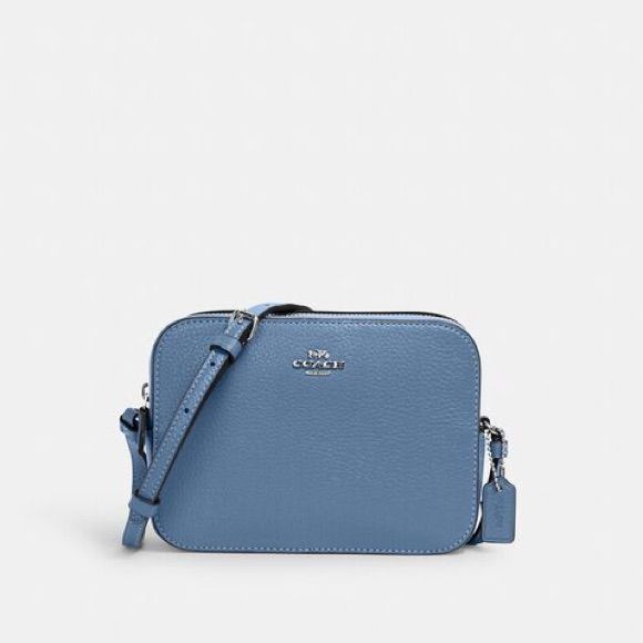 Brand New! Classic Blue Pouch Bag, Classic Blue Rectangular Bag, Classic Blue Shoulder Bag With Detachable Strap, Blue Top Handle Shoulder Bag With Silver-tone Hardware, Blue Shoulder Bag With Silver-tone Hardware And Top Handle, Blue Top Handle Bag With Branded Hardware, Modern Blue Satchel With Branded Hardware, Classic Blue Shoulder Bag For Travel, Classic Blue Rectangular Shoulder Bag