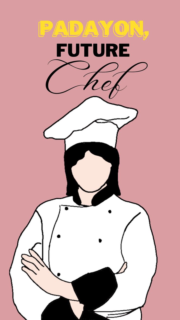 a woman wearing a chef's uniform with the words, padayon, future chef