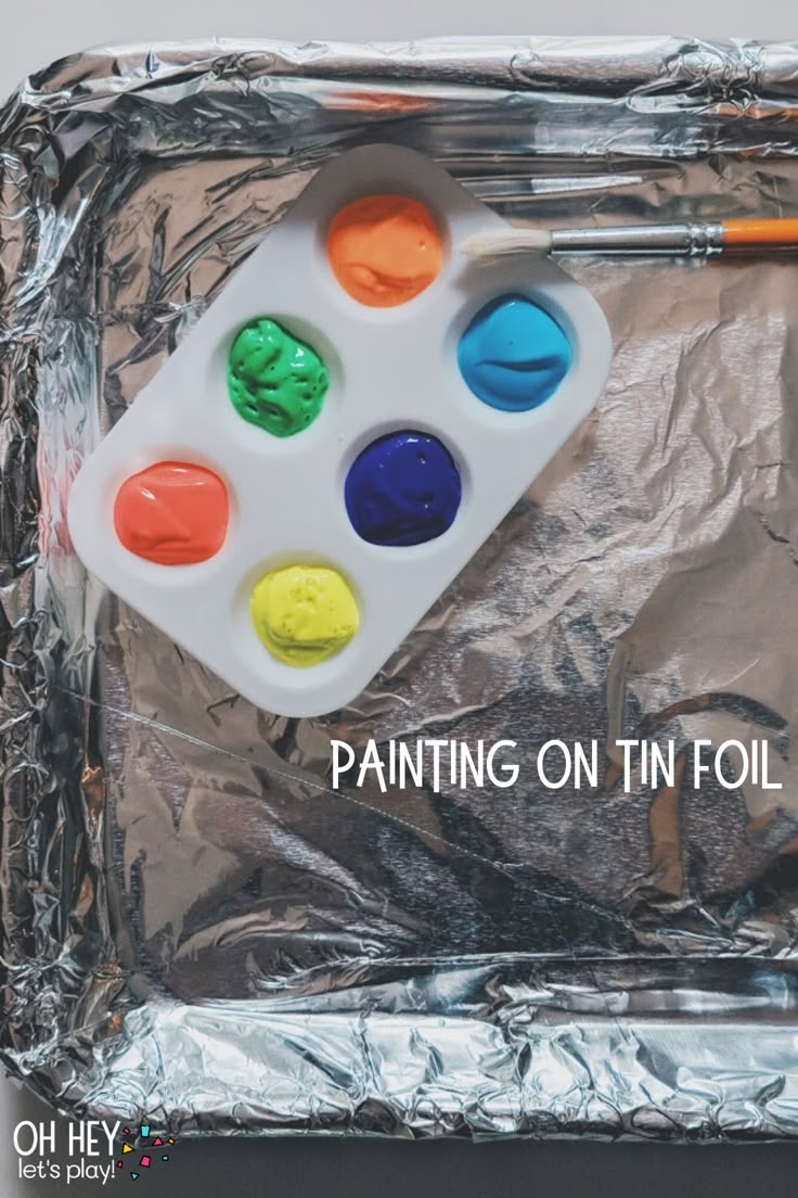 an image of paint on tin foil with the words painting on it