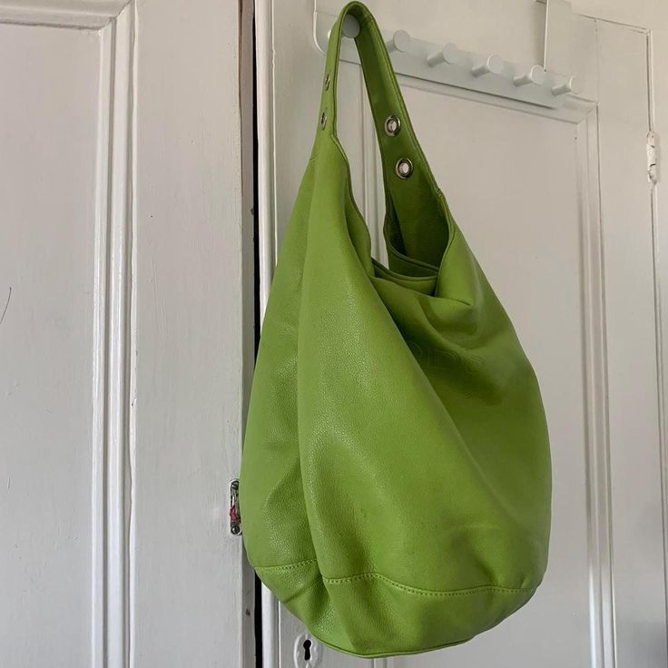 Lime green leather TODS bag. Excellent condition. Closes with popper, features zip at the back and interior. Measures: 320mm x 260mm base diameter. Perfect for everyday wear or for an occasion. Green Large Capacity Satchel Bucket Bag, Large Capacity Green Satchel Bucket Bag, Green Hobo Shoulder Bag For Errands, Green Bucket Bag With Zipper For Everyday Use, Green Bucket Bag With Zipper Closure For Everyday Use, Green Large Capacity Hobo Bag For Everyday, Green Satchel Hobo Bag With Large Capacity, Green Hobo Bag With Large Capacity Satchel, Green Hobo Bag With Large Capacity For Daily Use