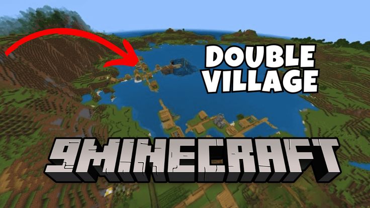 a minecraft map with the words double village on it and a red arrow pointing to the