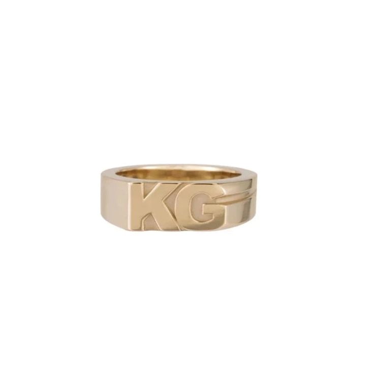 Moniker Initial Ring Classic 14k Gold Stackable Rings With Initials, Everyday 14k Gold Monogram Ring, Minimalist 14k Gold Monogram Rings, Minimalist Monogram 14k Gold Rings, Luxury 14k Gold Stackable Engraved Ring, Luxury Stackable 14k Gold Engraved Ring, Yellow Gold Stackable Promise Rings With Initials, Minimalist Yellow Gold Monogram Rings, Modern Monogram Promise Ring