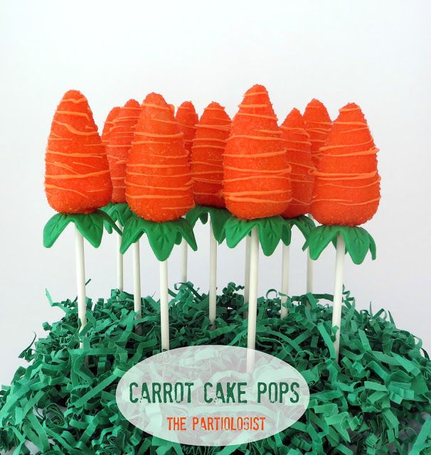 carrot cake pops on top of green grass