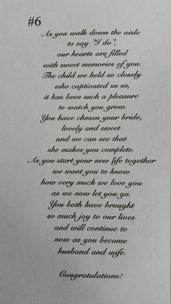 an old poem written in black ink on white paper with the words, congratulationss