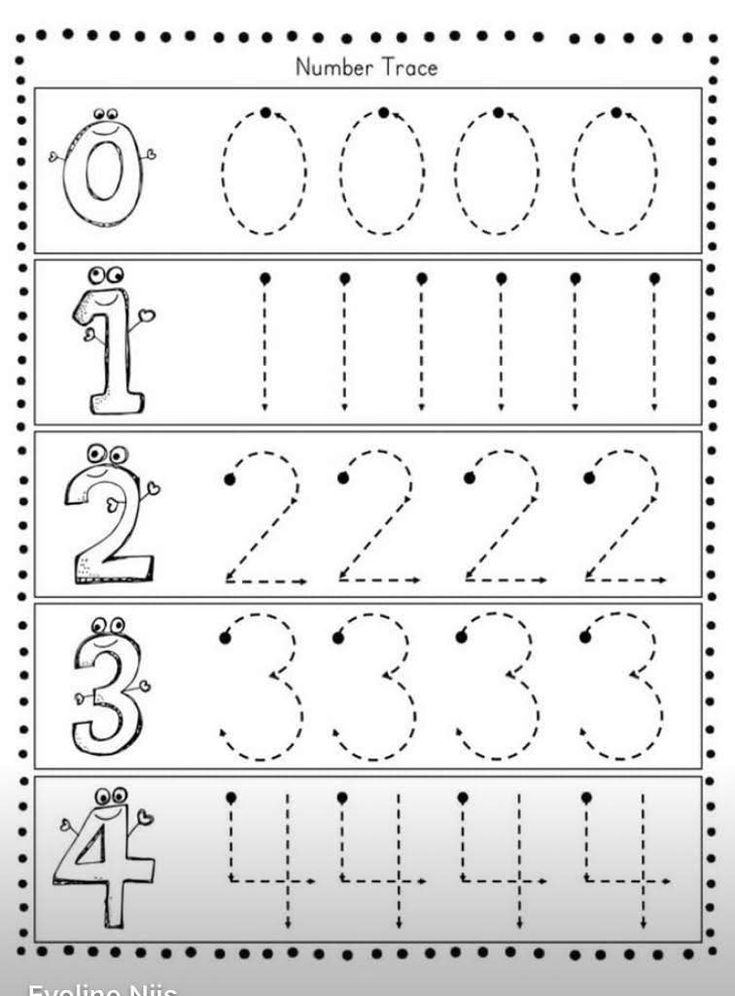 the number trace worksheet for children